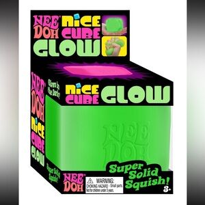 NeeDoh Nice Cube GLOW GREEN [Glows in the Dark!]